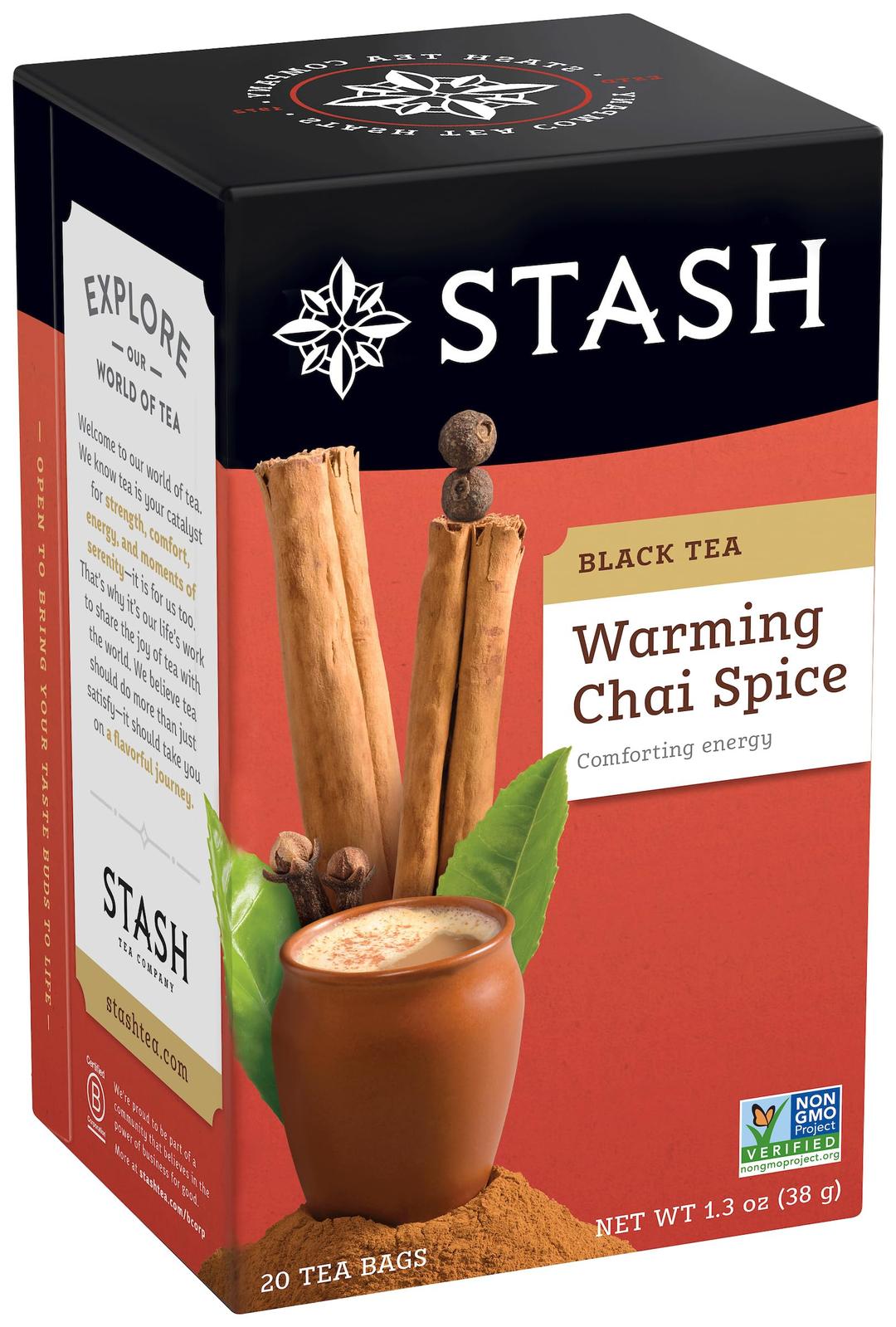 Stash Tea Chai Spice Black Tea, 6 Boxes with 20 Tea Bags Each (120 Tea Bags Total)