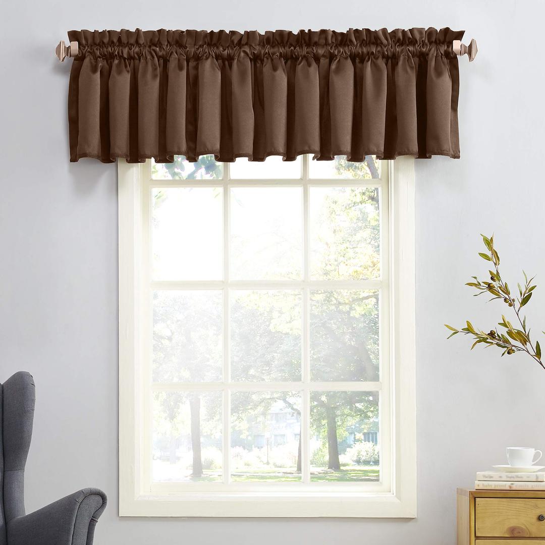 Sun Zero Barrow Energy Efficient Rod Pocket Curtain Valance Pair