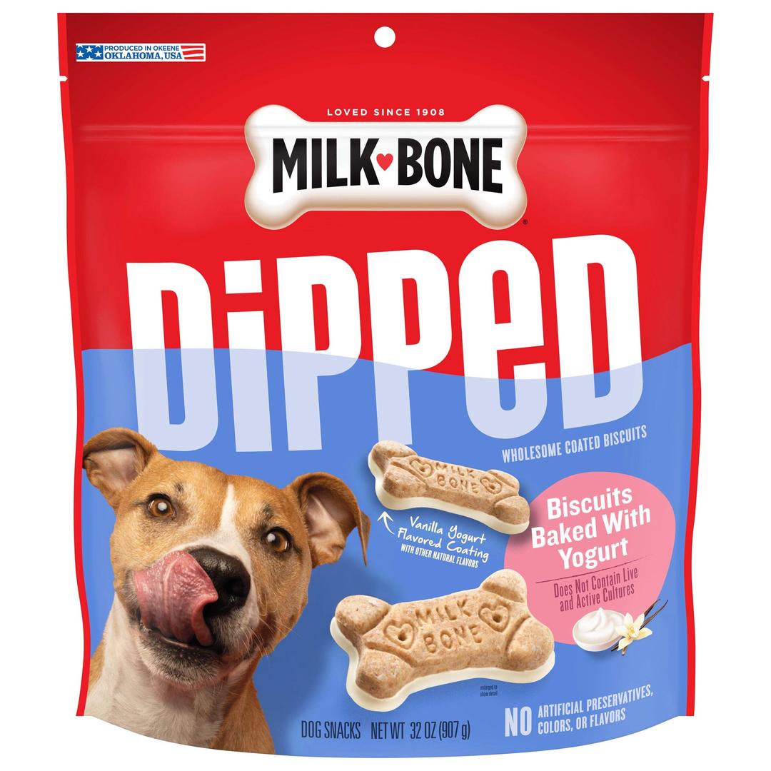 Milk-Bone Dipped Dog Biscuits Baked With Vanilla Yogurt, 32 Ounces (Pack of 2)