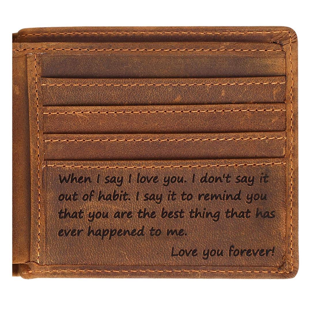 Engraved Personalized Wallet For Men - Gift For Boyfriend, Husband