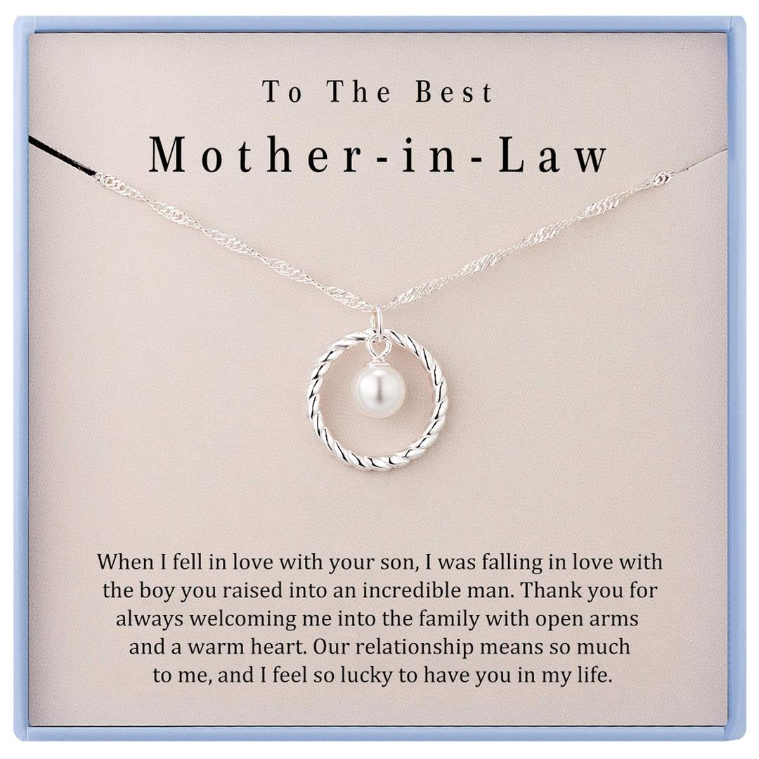 Burning Love Mother in Law Necklace Mom Gifts Mother Daughter Necklace Sterling Silver Circle Necklaces for Mother in Law Gifts Christmas Holiday Jewelry