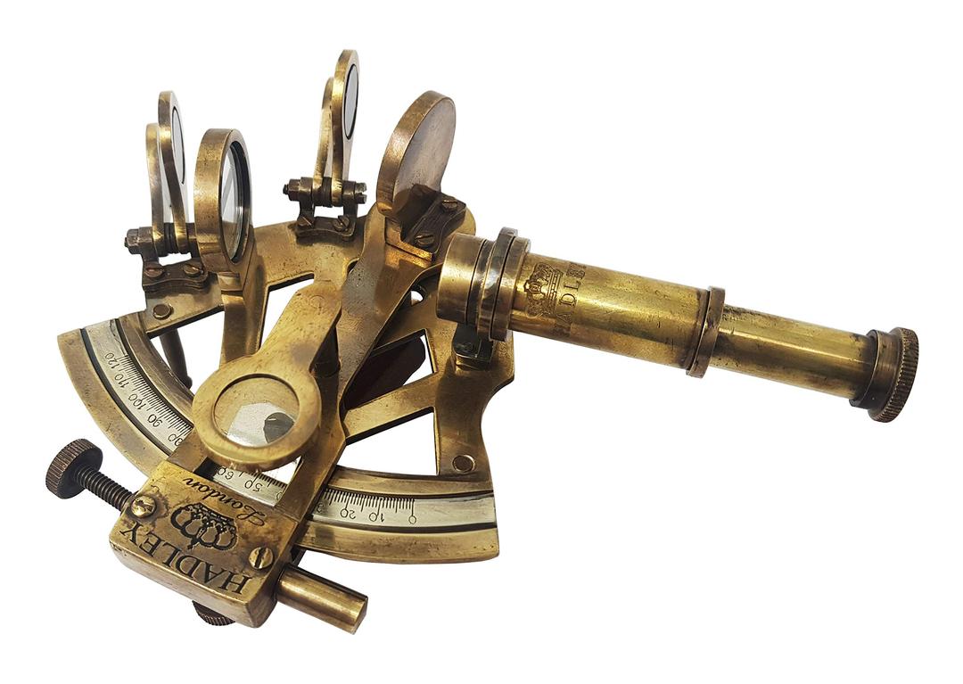 Brass Nautical - Sextant Brass Navigation Instrument Sextante Navegacion Marine Sextant (4 inches, Antique Patina)