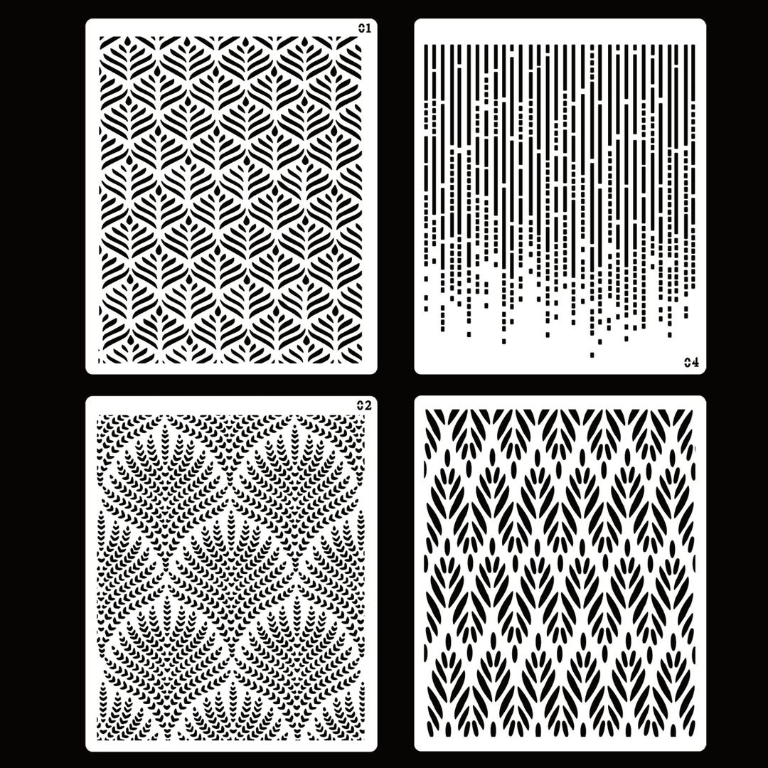 4 Pcs Cake Decorating Stencils Floral Wedding Cake Stencils Reusable Cake Stencils Decorating Buttercream Templates Cake Template Stencils DIY Baking Decor Stencils for Cake Decorating Supplies