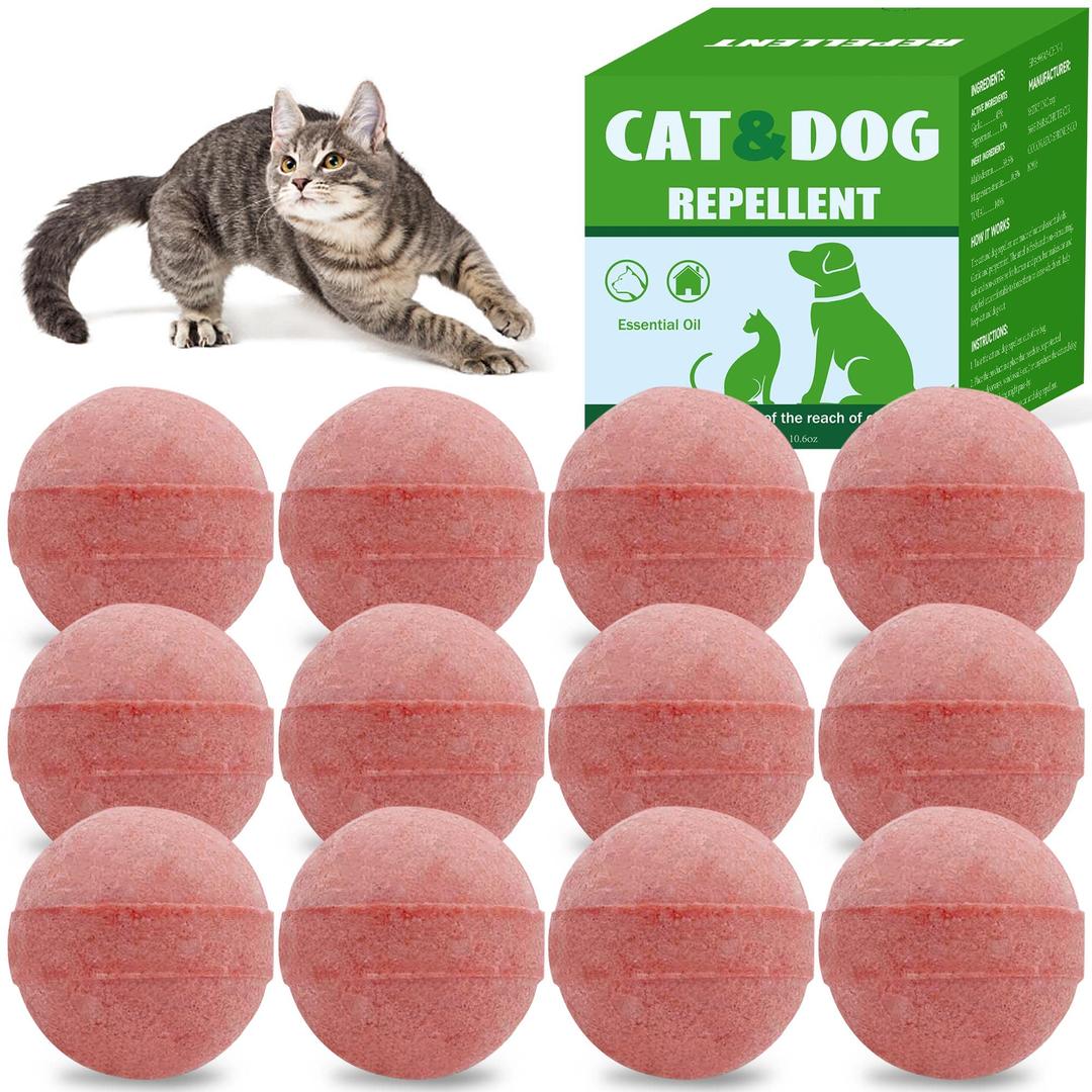 12 Pack Cat Repellent Outdoor Indoor, Cat & Dog Nature Repellents Peppermint Oil, Repeller for Home Kitchen Yard