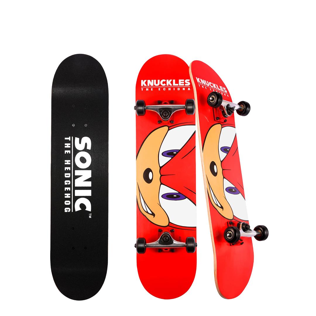 Sonic The Hedgehog Character Skateboards - Cruiser Skateboard with ABEC 5 Bearings, Durable Deck, Smooth Wheels (Choose from Sonic, Knuckles, Tails or Sonic & Friends)