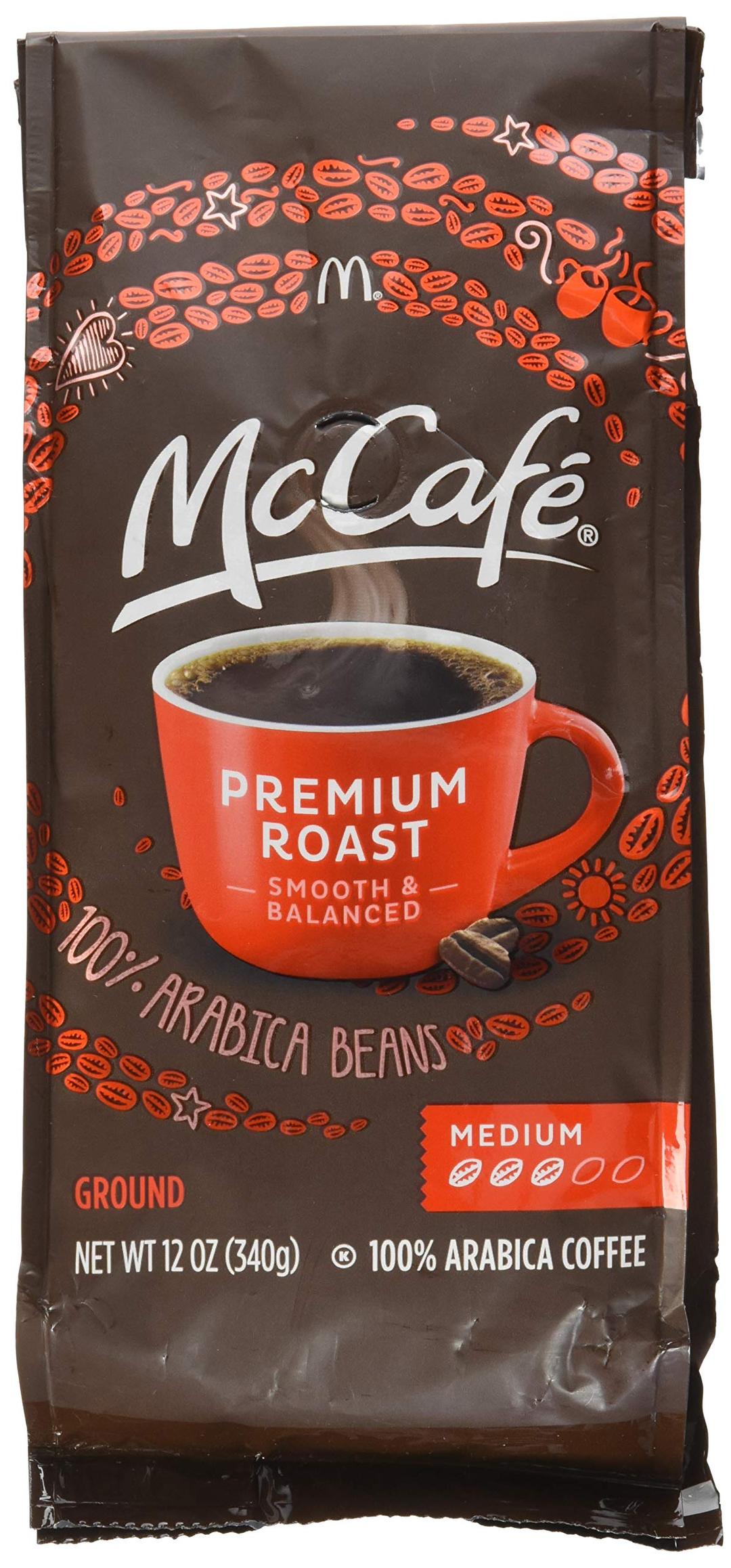 McDonalds McCafe Premium Roast Ground Coffee Bag 12.oz (Pack of 2) (Premium Roast - Medium)