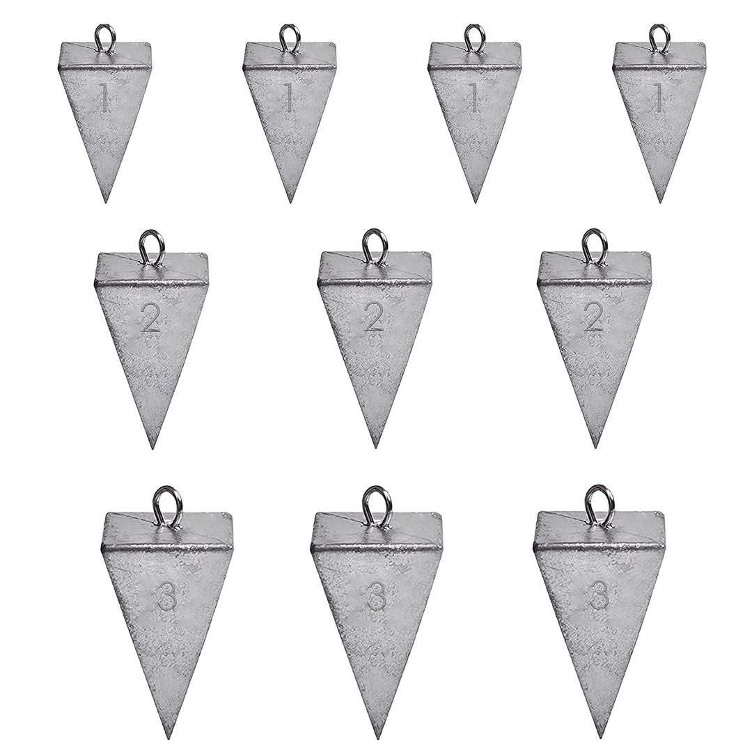 Pyramid Sinkers Fishing Weights Fishing Sinker, Saltwater Fishing Weights Sinkers for Saltwater Surf Fishing Gear Tackle 1oz 2oz 3oz