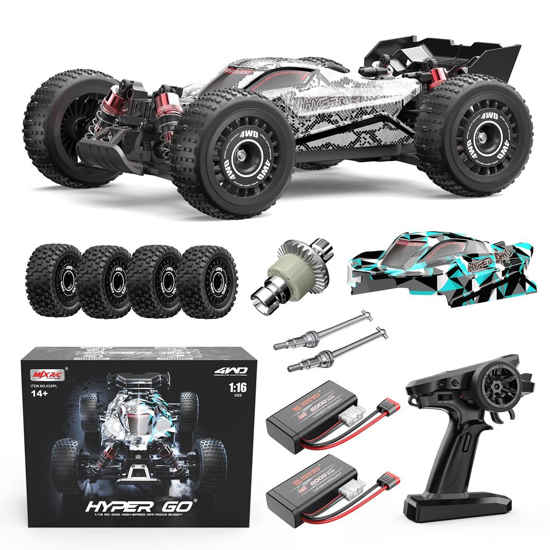 HYPER GOH16PL 1/16 RTR Brushless RC Buggy, Fast RC Cars for Adults, Max 38 mph RC Truck, 4WD High Speed Racing RC Car with 2S 2000 mAh Battery for RC Basher