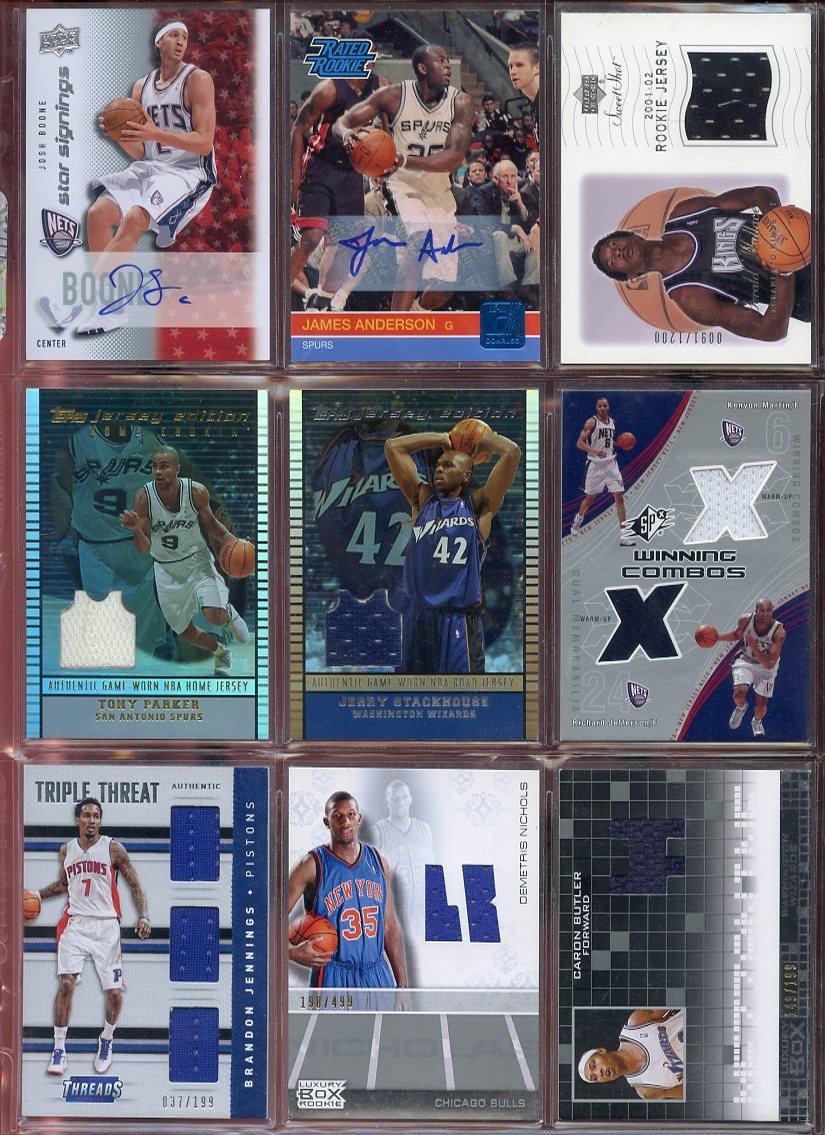 NBA Basketball Card Relic Game Used Jersey Autograph Hit Lot w/ 10 Relic Autograph or Jersey Cards Per Lot - PERFECT PARTY FAVOR or GIFT for NBA Collector or Fanatic Basketball Fan !