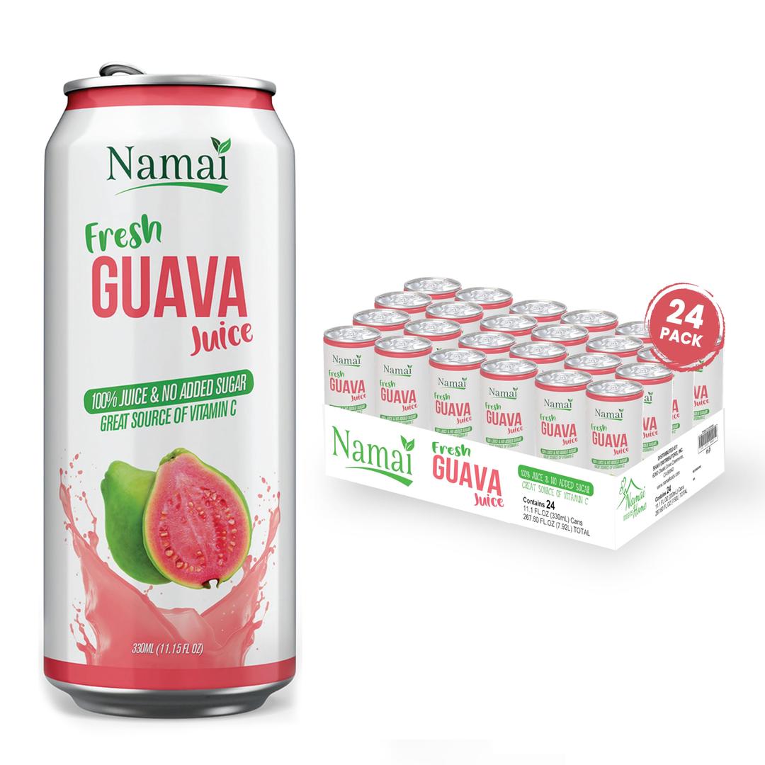 Namai100% All Natural Pure Pink Guava Juice, No Added Sugar, No Preservatives, Pack of 24