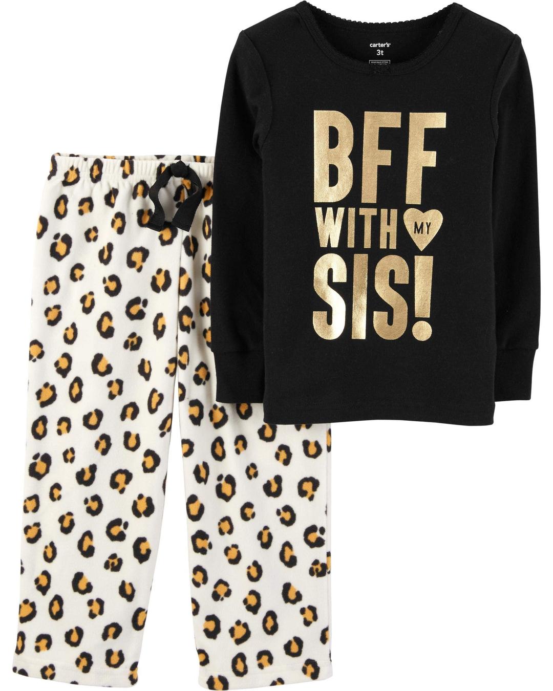 CartersCarters 2-Piece BFF Sis Cotton & Fleece Pajama