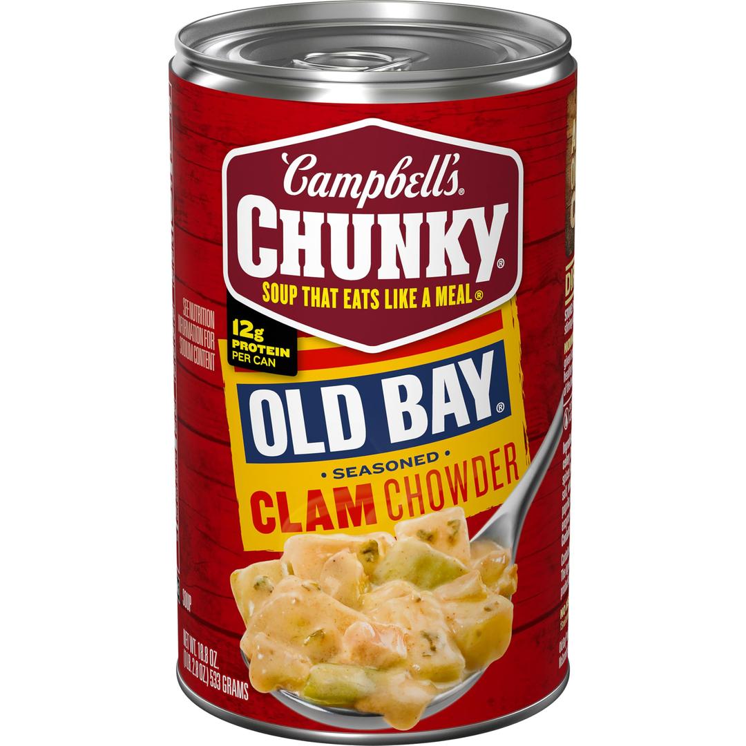 Campbell's Chunky Soup, OLD BAY Seasoned Clam Chowder, 18.8 oz Can