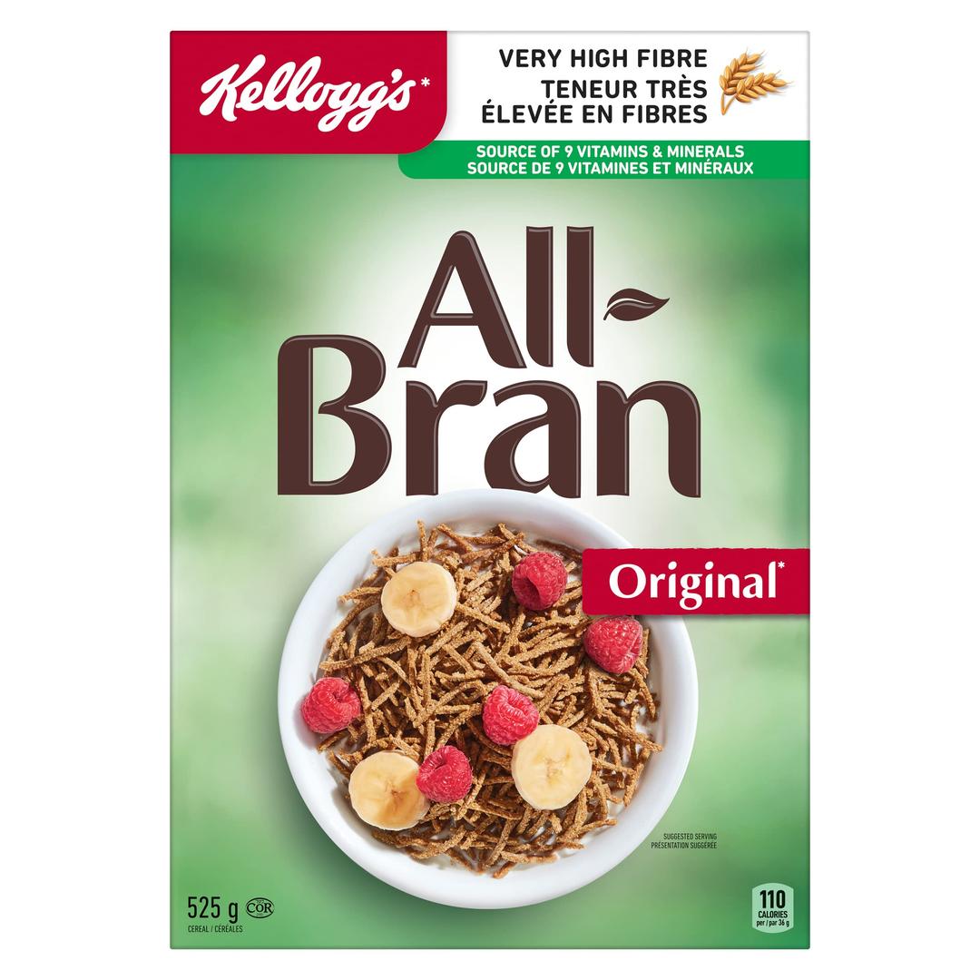 Kellogg'sAll Bran Original Cereal, 525g/18.5oz, (Imported from Canada)