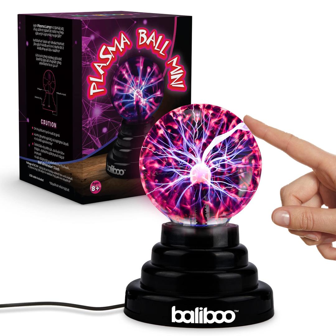 Mini Plasma Ball Light, 3", Touch Activated Lightning Globe, USB & Battery Powered, Stocking Stuffers, Magical, Interactive, Mood Setting, Fun Science Mini Lamp, Party Prop, Gift for Kids and Adults