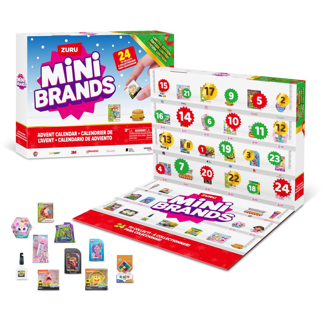 Mini Brands Advent Calendar 2024 by ZURU Mini Brands Limited Edition Advent Calendar, Includes Mini Brands, Mini Toys & Foodie Mini Brands, Mystery Collectibles Toys Comes with 24 Minis