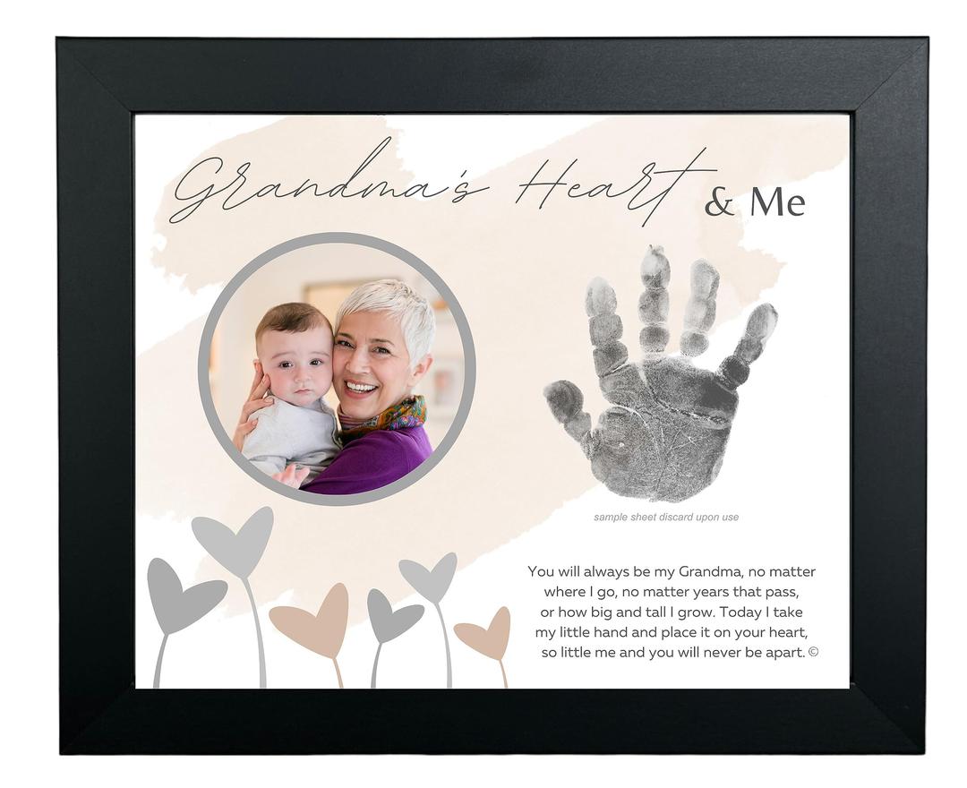 Baby Child Keepsake Handprint Frame for Grandma with Poetry - Loving Gift for Grandma for Christmas, Mother's Day- Made in USA