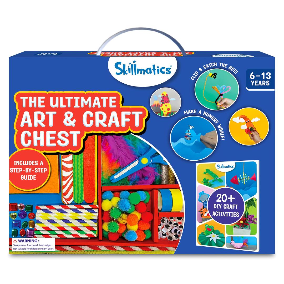 Skillmatics Ultimate Art & Craft Activity Kit, 2000+ Pieces, Art & Craft Supplies, DIY Creative Activity, Step-by-Step Guide, Gifts for Girls & Boys Ages 6, 7, 8, 9, 10, 11, 12, 13