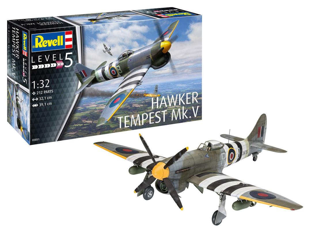 Revell03851 Hawker Tempest Mk.V 1:32 Scale Unbuilt/Unpainted Plastic Model Kit