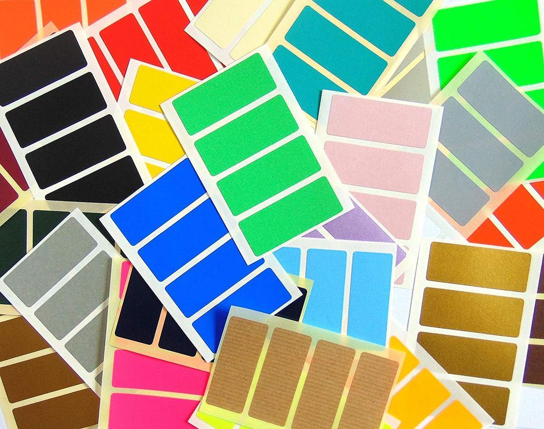 112 Labels , 50x20mm Rectangle , Mixed Colour Code Stickers , Self-Adhesive Sticky Coloured Labels