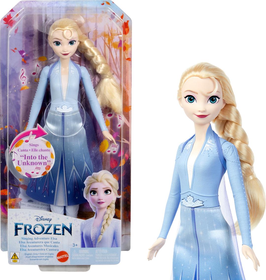 Mattel Disney Frozen Toys, Elsa Singing Adventure Fashion Doll in Signature Clothing, Sings “Into the Unknown” from Disney's Frozen 2 Movie