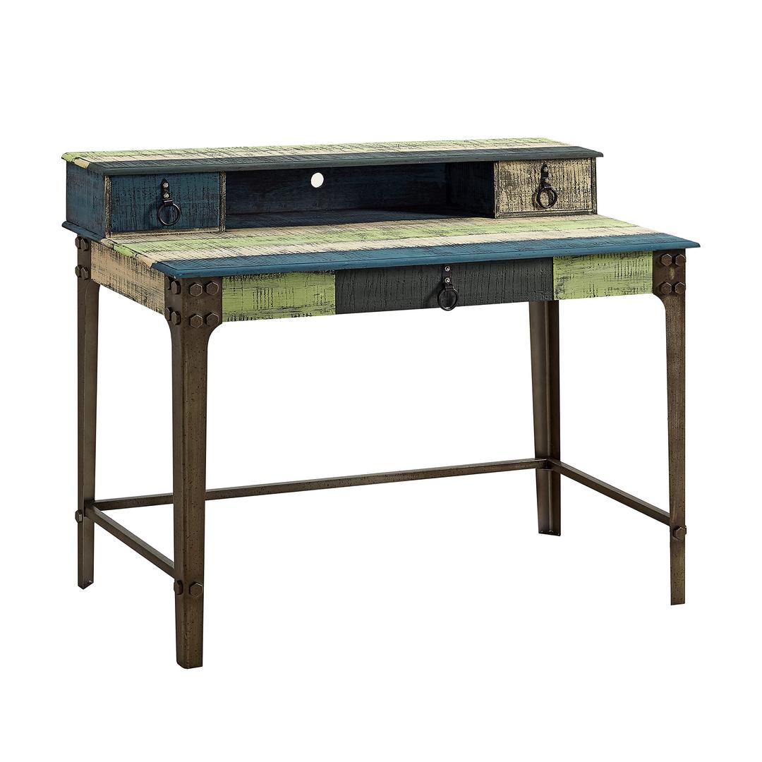 Powell Furniture Calypso Desk, Wood with Multi Color Accents, , 46.75 x 37 x 23.13