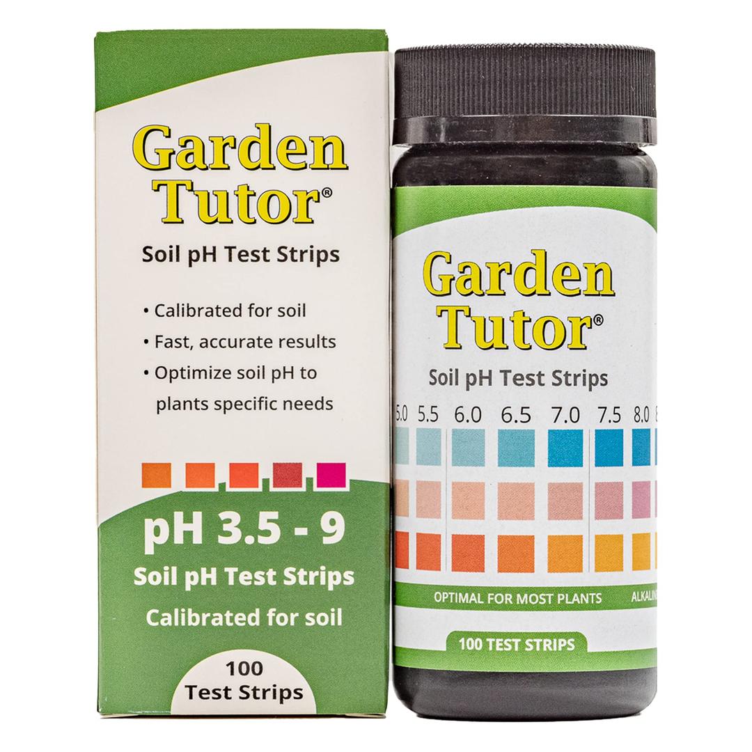 Soil pH Test Kit (3.5-9 Range) | 100 Soil pH Tester Strips - Test Soil Acidity and Alkalinity of Garden Lawn Grass Flower Vegetable Compost Indoor and Outdoor Plants