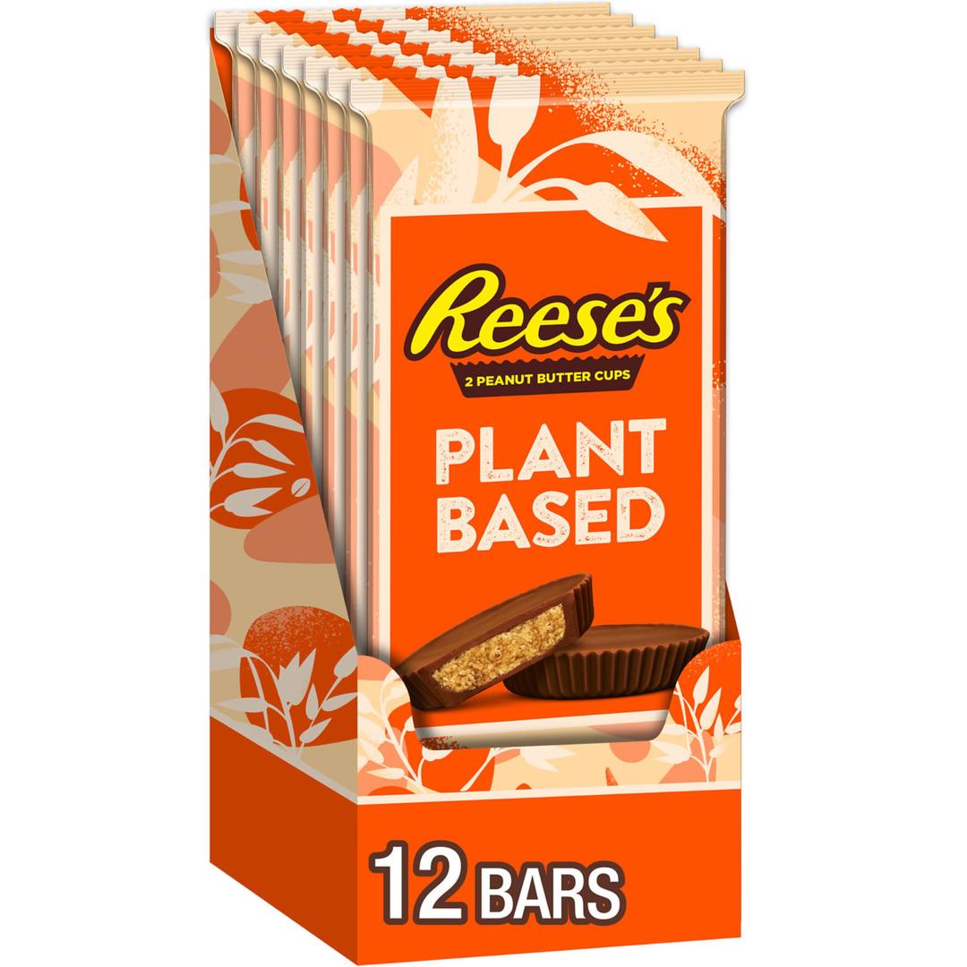 REESE'S Plant Based Oat Chocolate Confection Peanut Butter Cups, Candy Packs, 1.4 oz (12 Count)