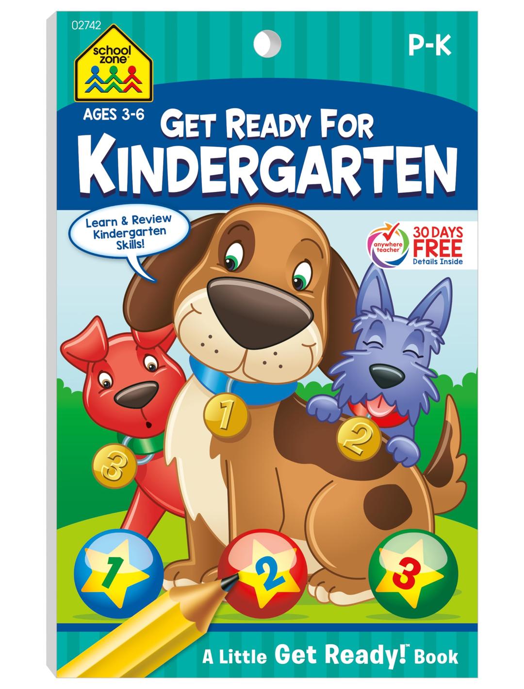 School Zone - Get Ready for Kindergarten Workbook - Ages 3 to 6, Preschool to Kindergarten, Letters, Numbers, Shapes, Colors, Matching, and More (School Zone Little Get Ready!™ Book Series)