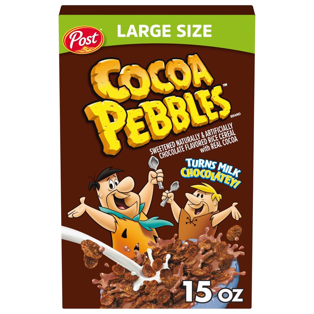 Post Cocoa Pebbles Cereal, 15 Oz