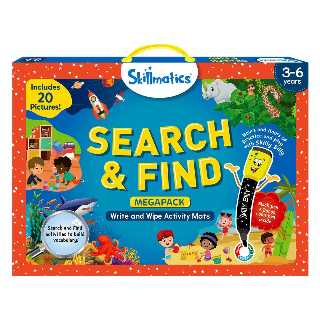 SkillmaticsPreschool Learning Activity - Search and Find Megapack Educational Game, Perfect for Kids, Toddlers Who Love Toys, Art and Craft Activities, for Kids Ages 3, 4, 5, 6