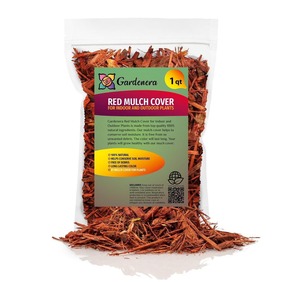 Premium Red Mulch Cover - Enhance Your Landscape with Vibrant Color and Nutrient-Rich Benefits - 1 Quart