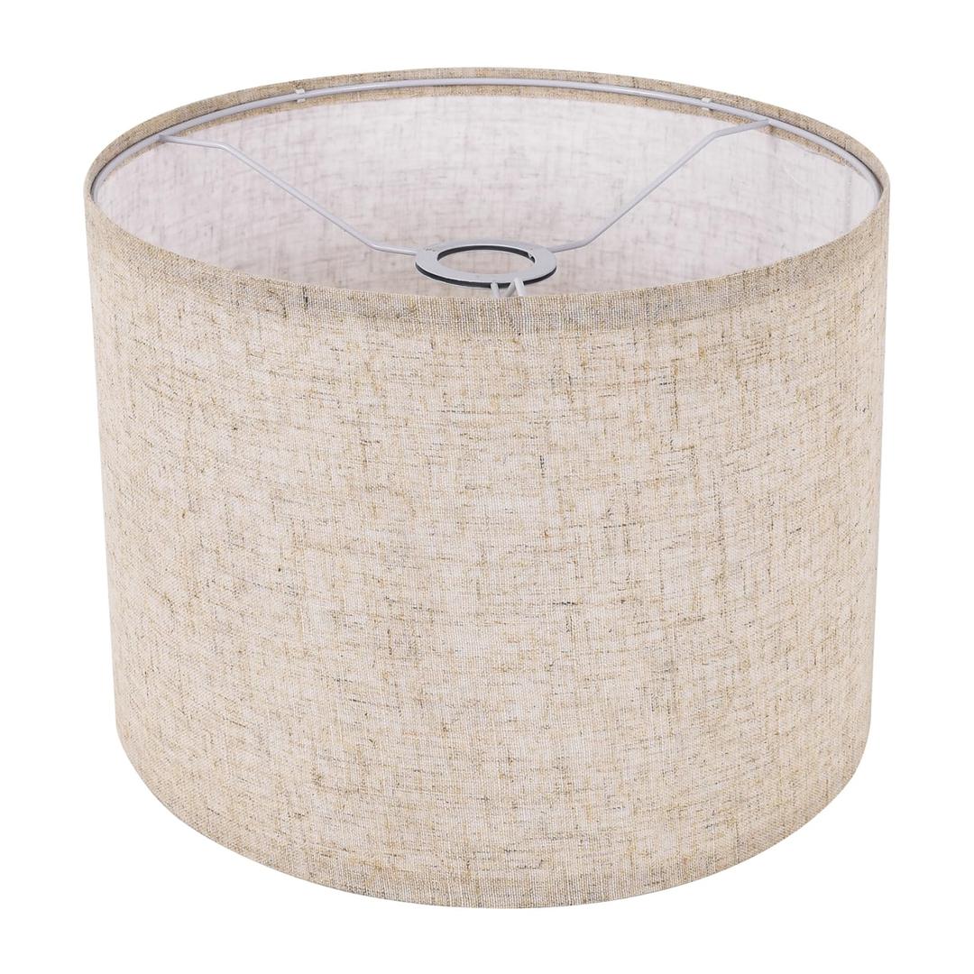 Small Lamp Shade, Beige Drum Lampshade 8.7''Top X 8.7'' Bottom X 7.9'' High, Replacement Lamp Shade Natural Linen Hand Crafted for Table Lamps Floor Lamps Chandelier Lamp, Easy Assembly Required