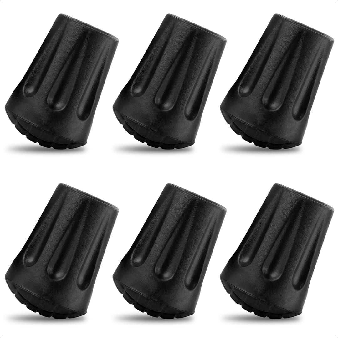 6Pcs Hiking Walking Stick Tips - Rubber Tips for Hiking Poles Hiking Accessories Collapsible Walking Stick Tips Rubber Tips for Canes - Hiking Pole Tips Rubber Tips for Walkers