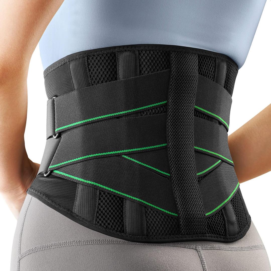 FREETOOBack Brace for Men Lower Back Pain, Breathable Back Support Belt for Women,Work with Soft Pad, Lightweight Lumbar Support for Lasting Relief, Sciatica, Herniated Disc, M(Waist: 85-100 CM)