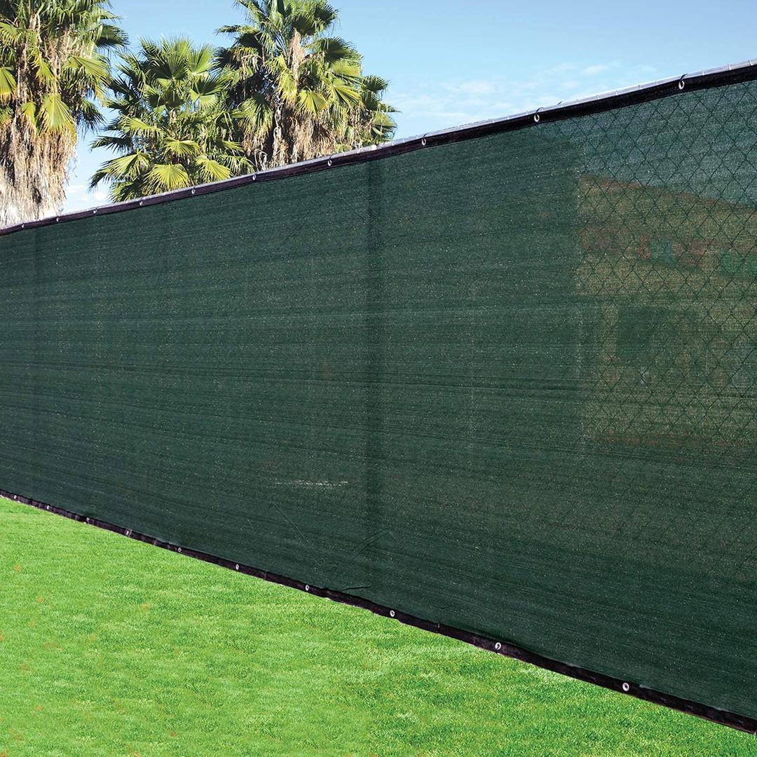 4'x50' 4ft Tall 3rd Gen Olive Green Fence Privacy Screen Windscreen Fabric Mesh Tarp w/Aluminum Grommets for Home, Garden, Yard