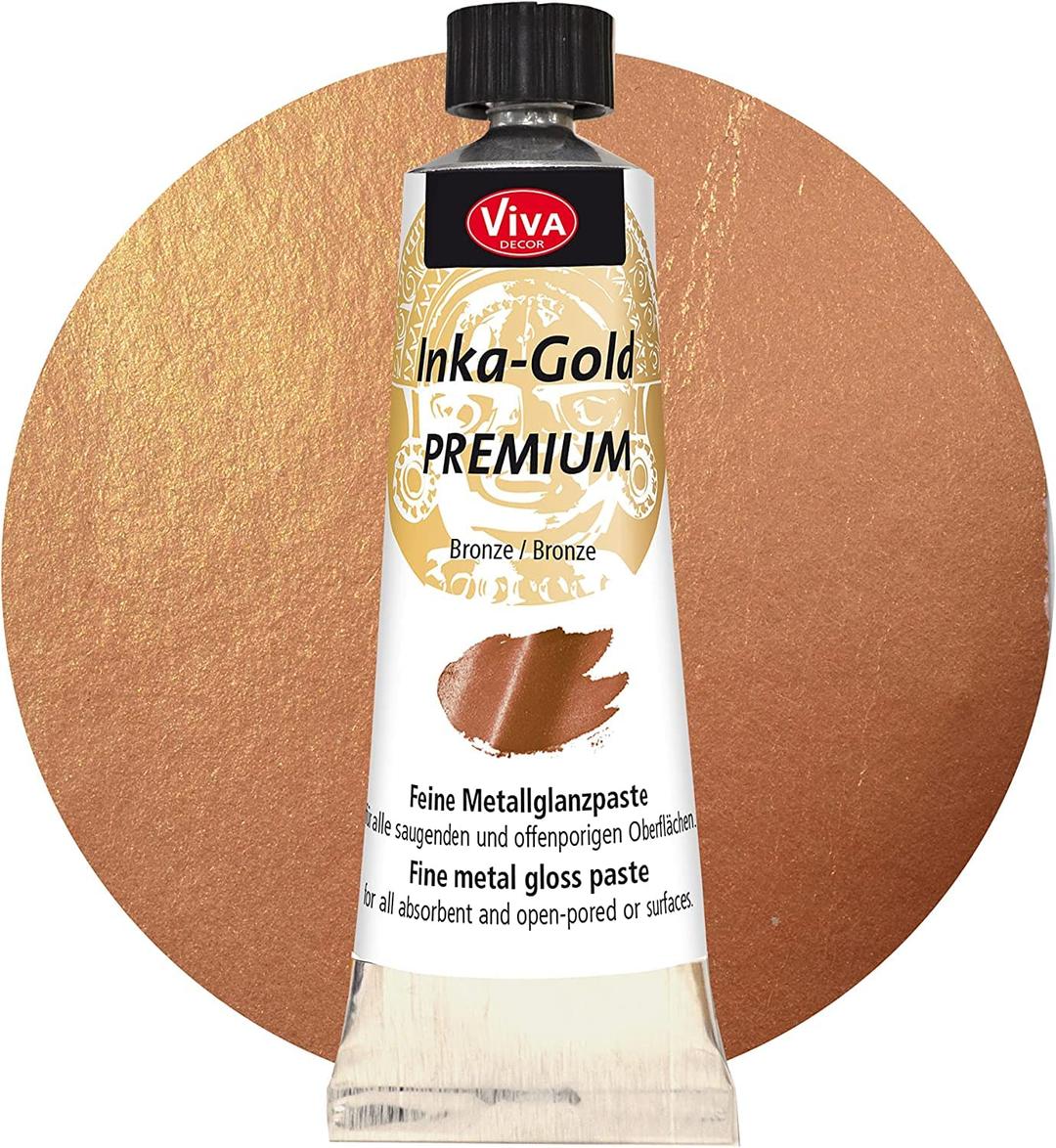 Viva DecorInka Gold Premium 1.41 oz – BRONZE – Gilding Wax and Metallic Finish for Shiny Effects on Wood, Canvas, Clay, Concrete, Fast Drying, Ideal for Antique Patina Effects and DIY Projects