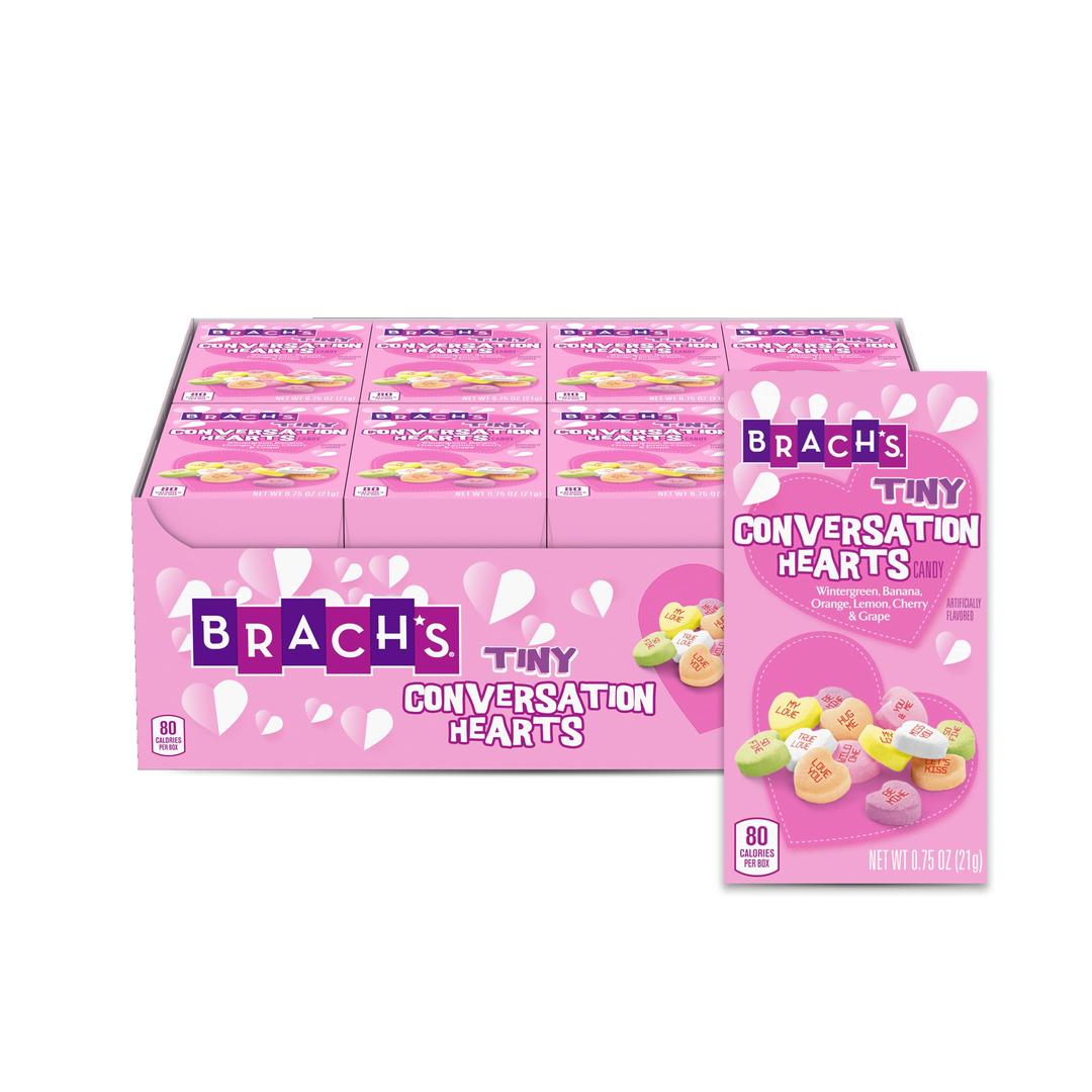 Brach'sValentine’s Day Tiny Conversation Hearts Candy | Candy Gift Boxes Individually Wrapped, Iconic Valentine's Day Heart Candy, 0.75oz, Pack of 24