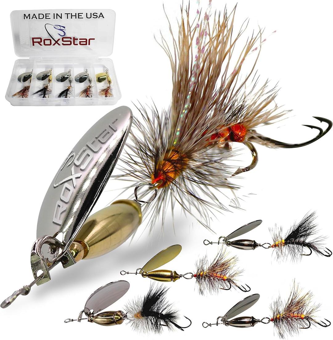 RoxStar Fly Strikers Proven Nationwide to Out-Fish Any Spinner | Hand-Tied in The USA | Most Versatile Fishing Spinner Ever! Trout, Bass, Steelhead | Stop Fishing - Start Catching