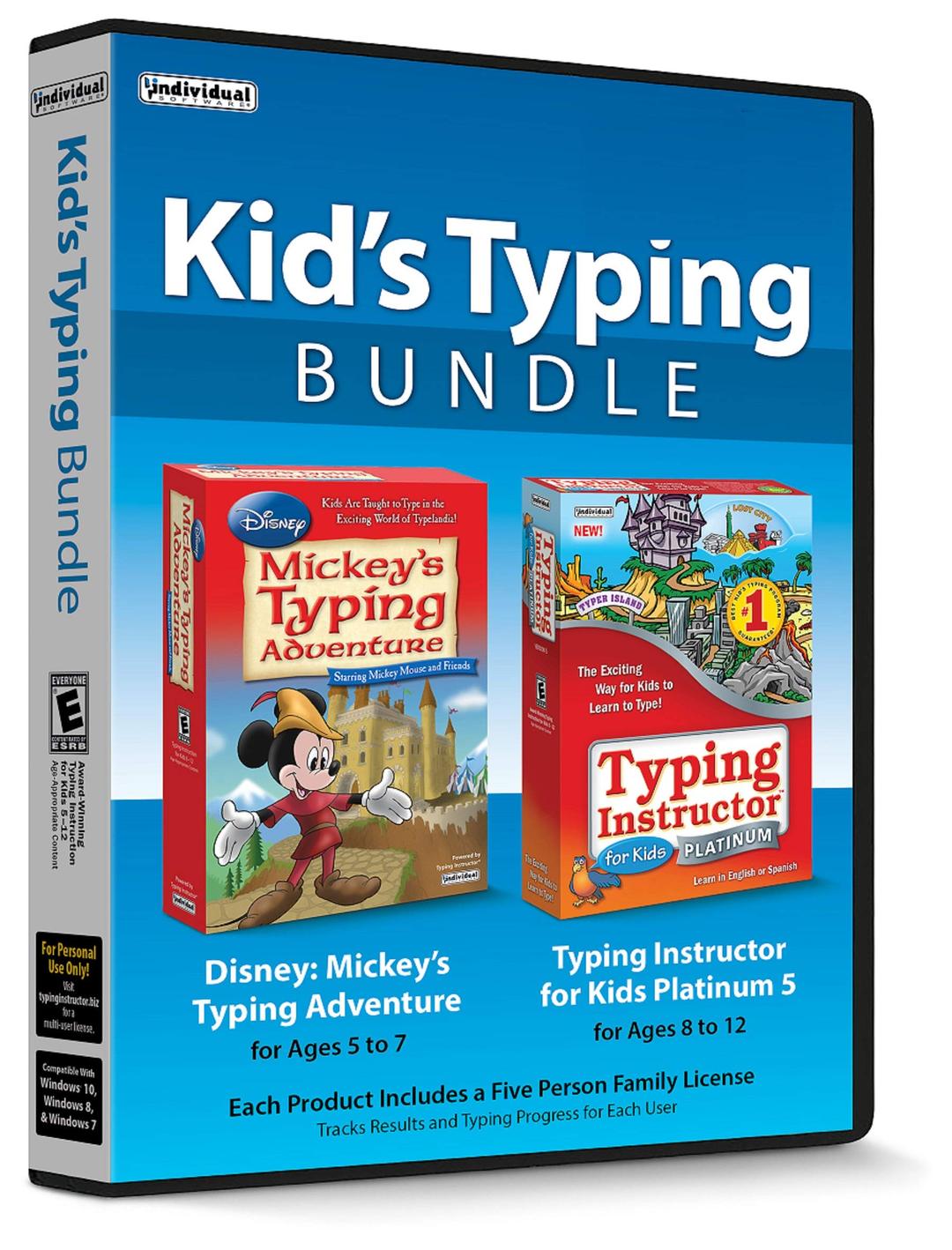 Kid's Typing Bundle - Includes Two Software Typing Programs to Teach Kids How to Type with Mickey Mouse & Friends or on Typer Island - CD/PC