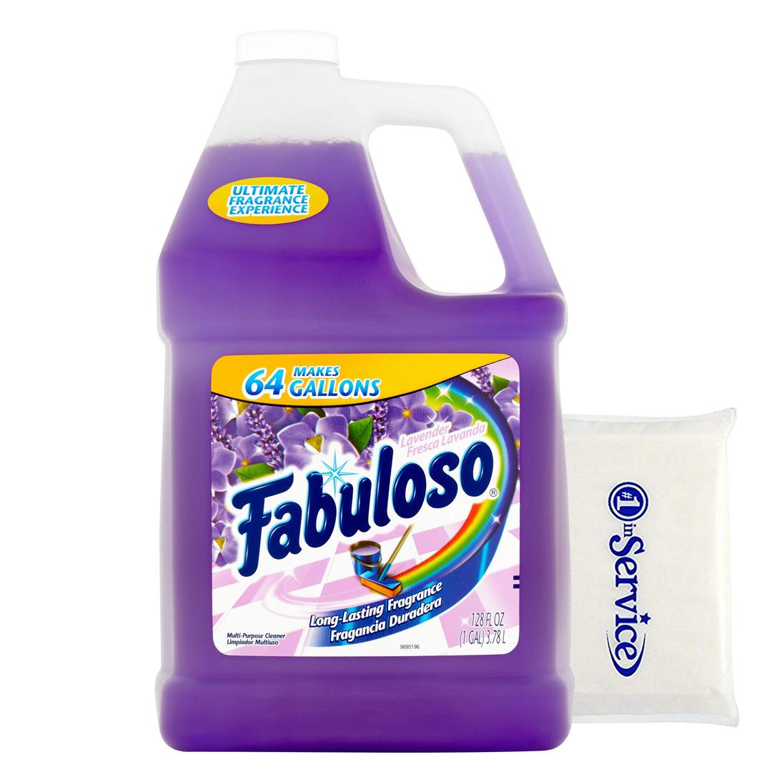 Number 1 In Service Fabuloso Makes 64 Gallons Lavender Purple Liquid Multi-Purpose Professional Household Non Toxic Fabolous Hardwood Floor Cleaner Bundled Wallet Tissue pack