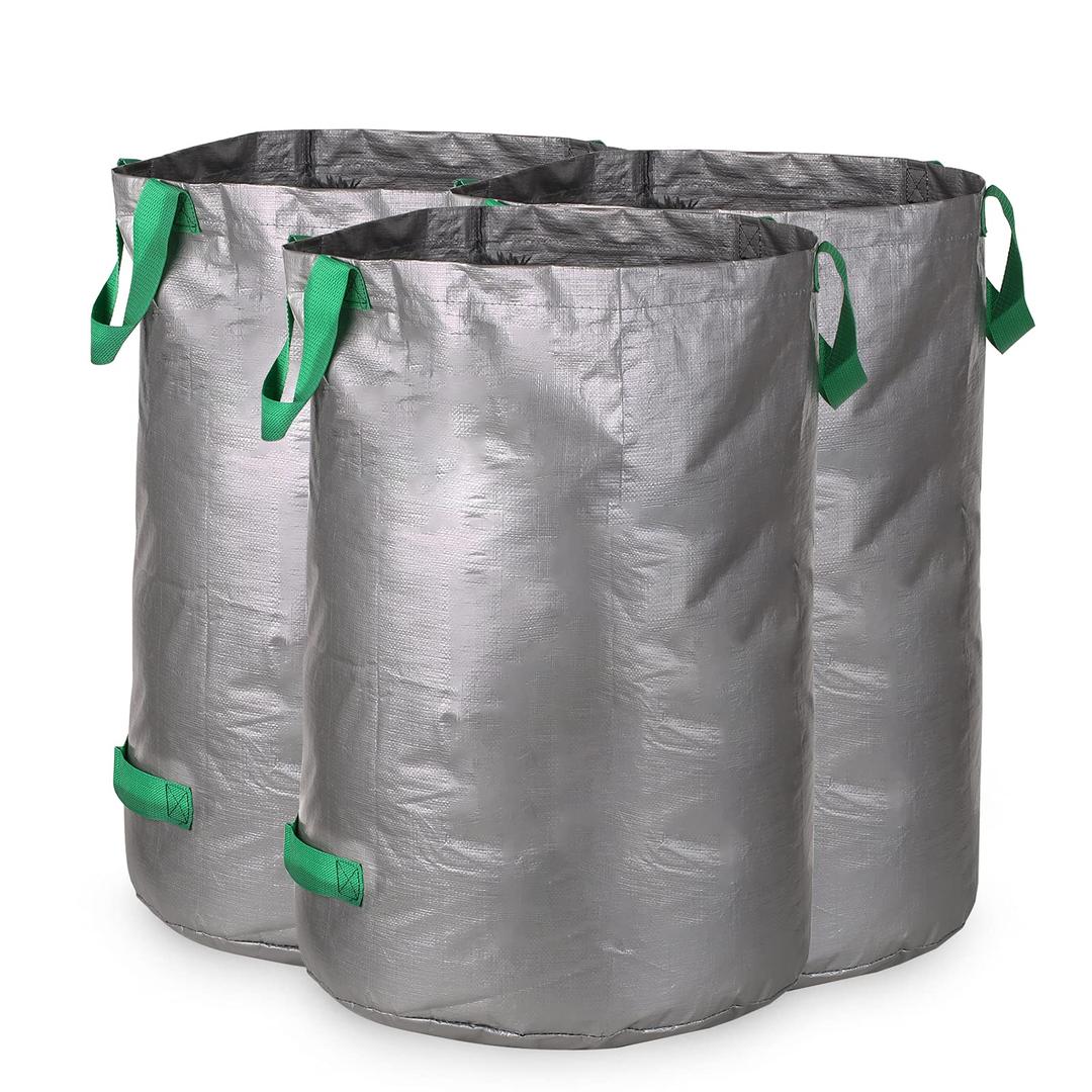 3PCS 100L Reusable Garden Waste Bag for Yard Recyclable Standable Container Leaf Trash Plant Pool Landyard Landscaping Lawn Patio