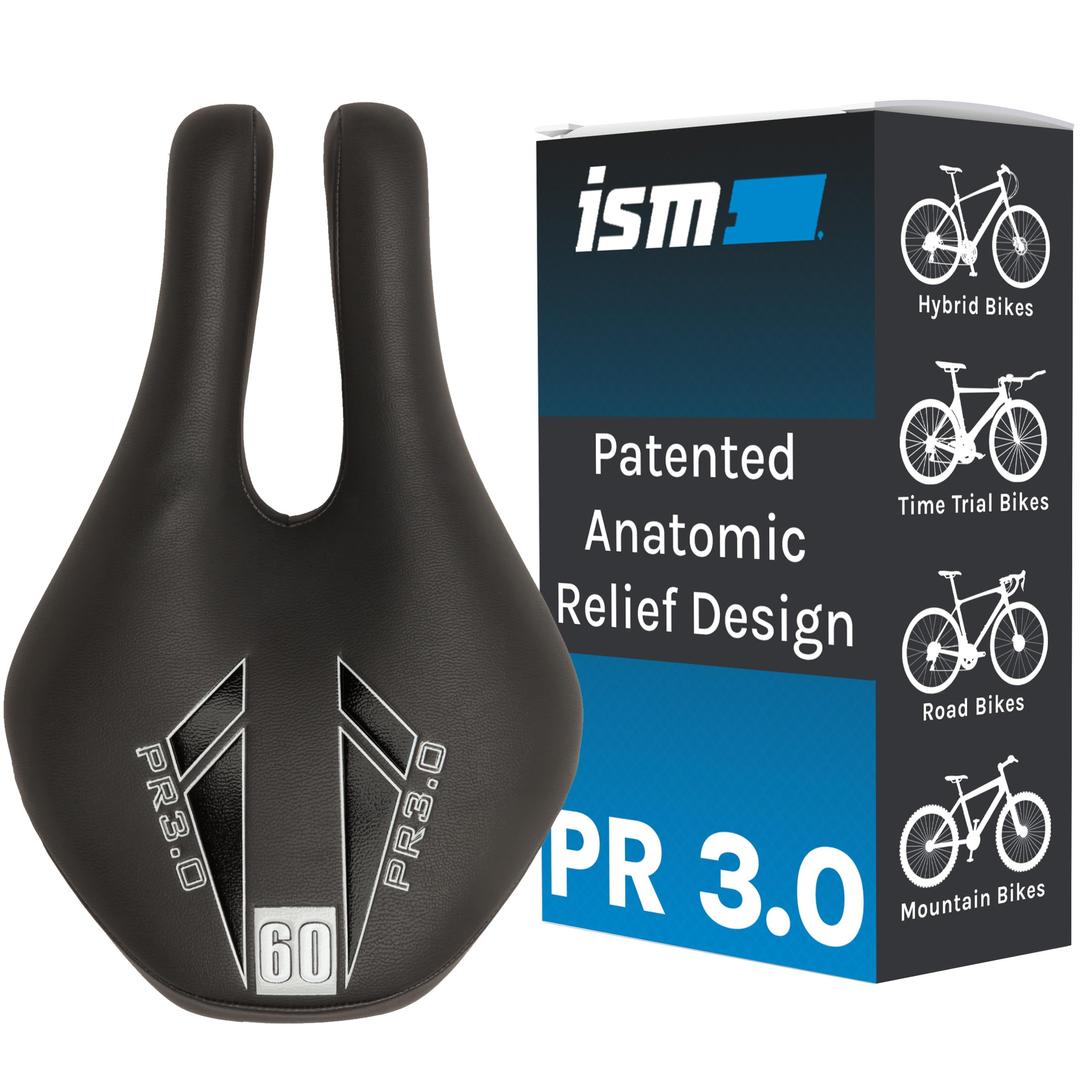 ISMPR Series Noseless Bicycle Seat - Anatomic Relief Bicycle Saddle for Hybrid Bikes, Time Trial Bikes, Road Bikes, and Mountain Bikes - No Nose Bike Saddle for Reduced Numbness and Discomfort