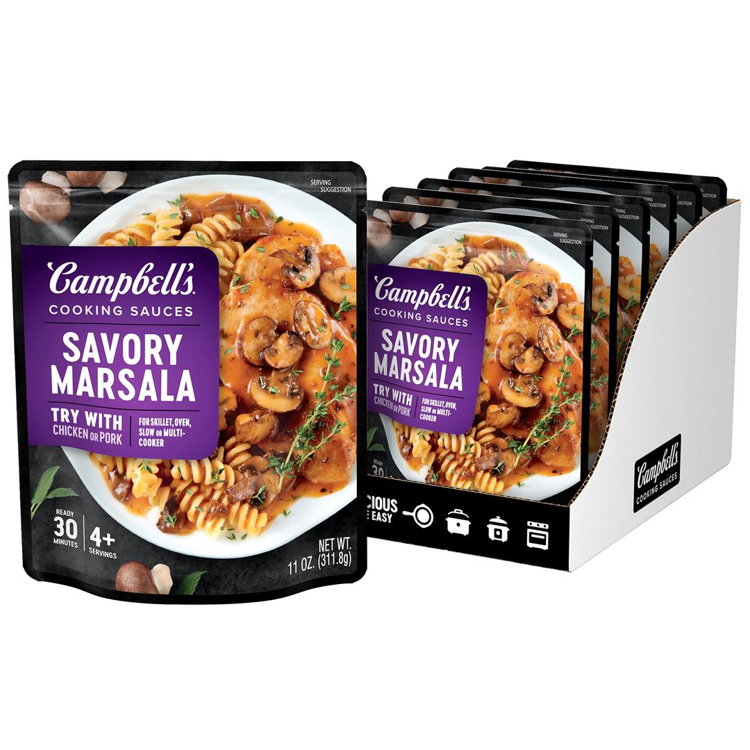 Campbell's Cooking Sauces, Savory Marsala, 11 Oz Pouch (Case of 6)