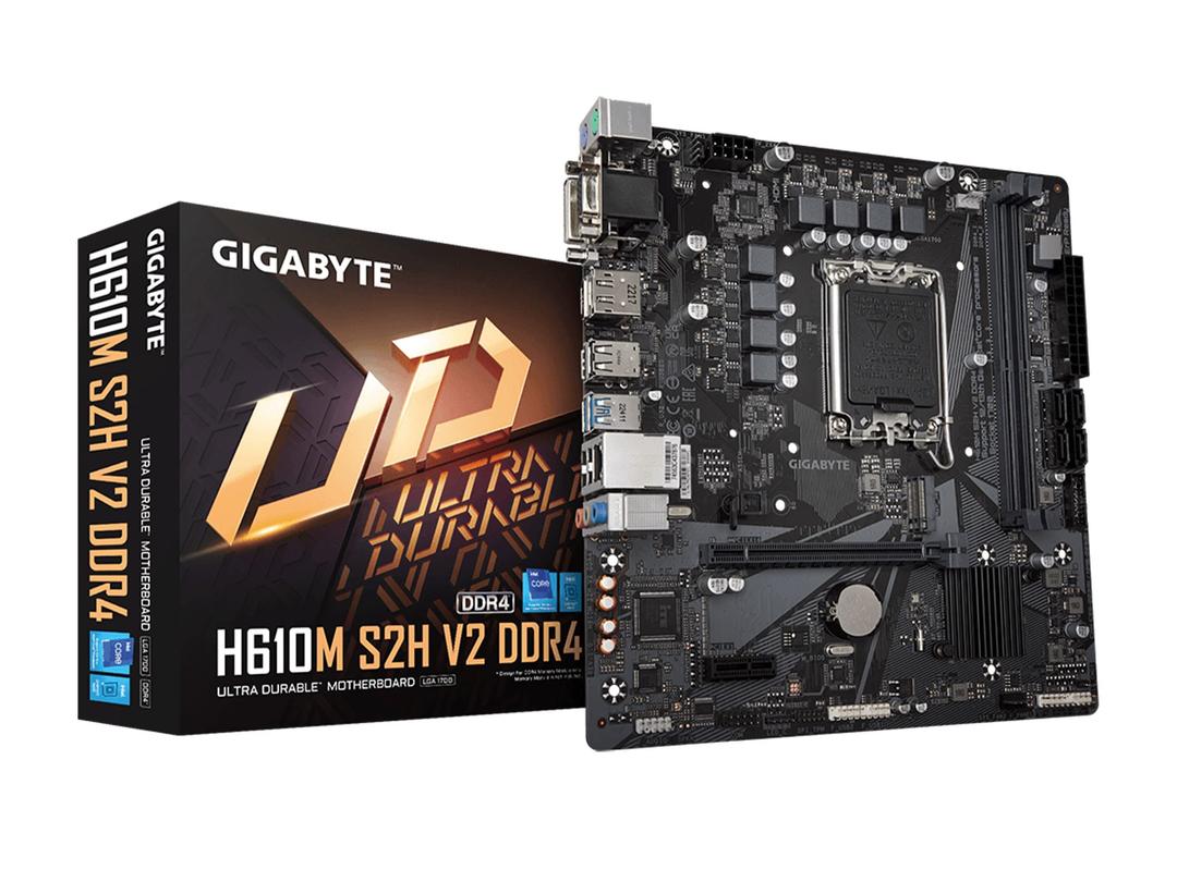 GIGABYTE H610M S2H V2 DDR4 (H610/ Intel/LGA 1700/ Micro ATX/ DDR4/ Single M.2/ PCIe 4.0/ USB 3.2 Gen1/ Realtek GbE LAN/Motherboard)