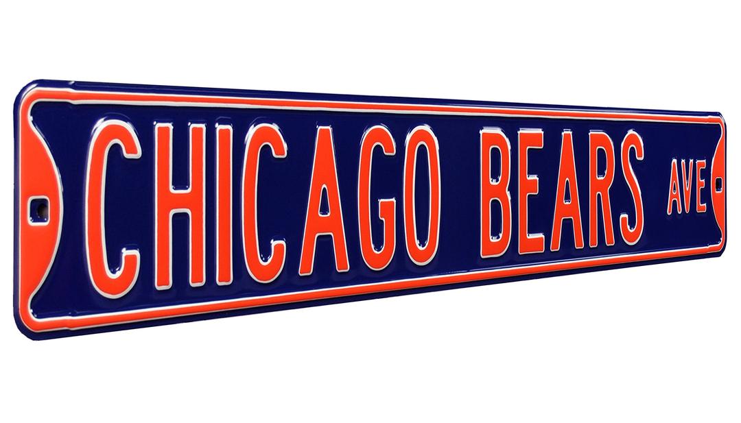 Fremont Die Navy Chicago Bears Ave 6" x 36" Steel Street Sign