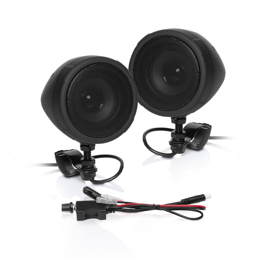 BOSS Audio SystemsMCBK425BA 3 Inch Motorcycle Speakers – Built-in Bluetooth Amplifier, Weatherproof, Volume Control, ATV UTV Compatible