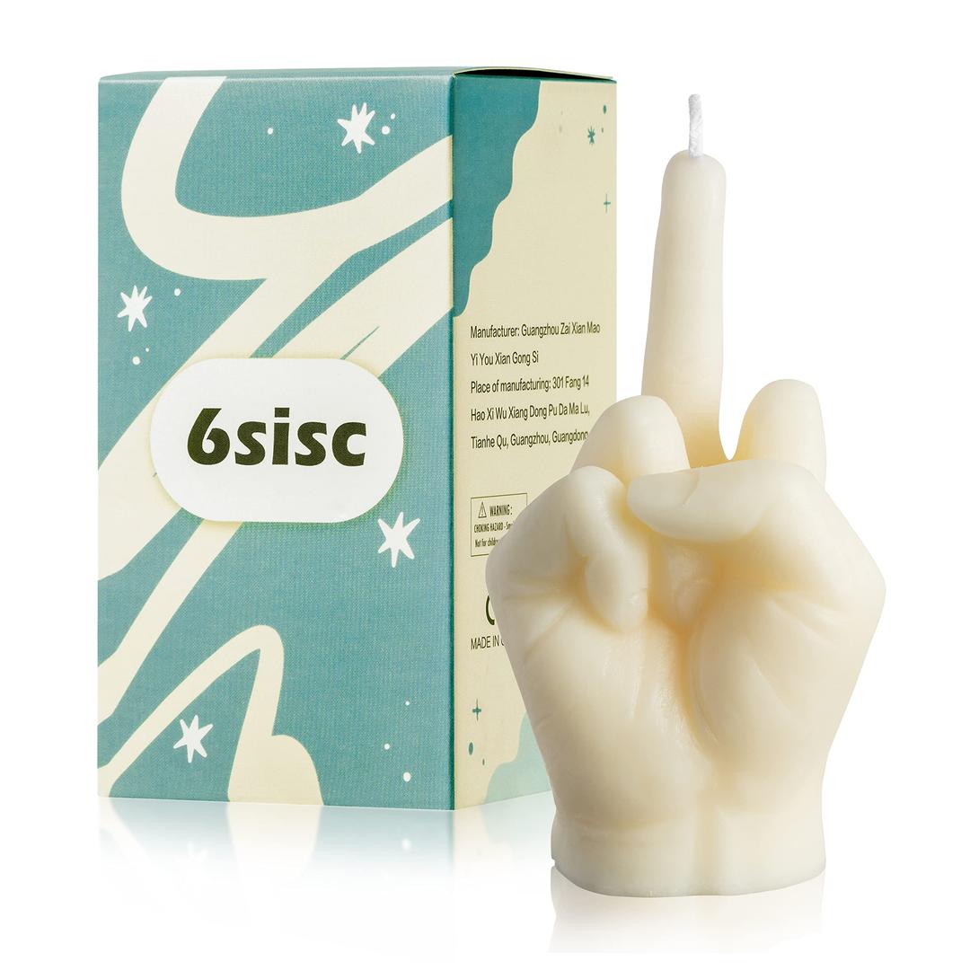 Middle Finger Scented Candle Danish Pastel Room Decor Aesthetic Pine Fragrance Soy Wax Aromatherapy Hand Gesture Candles Desk Statues Sculpture Decorations Gift for House Bedroom Supplies Milky