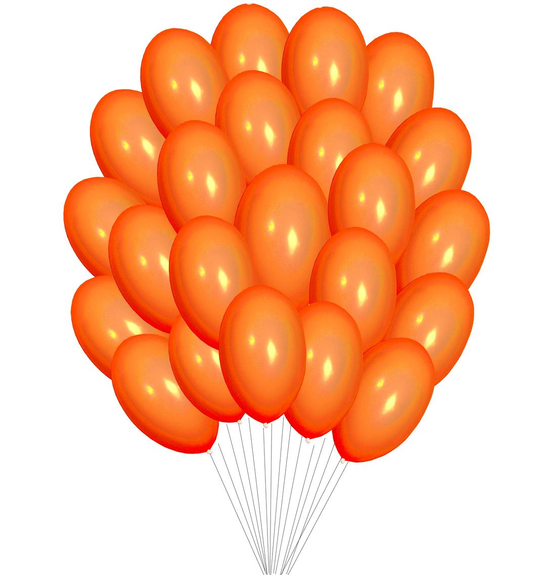 50 pcs 12" (30CM) Balloons Pearlised Metallic Air or Helium Wedding Birthday Christmas Party Decoration Available in 14 colours (Orange)