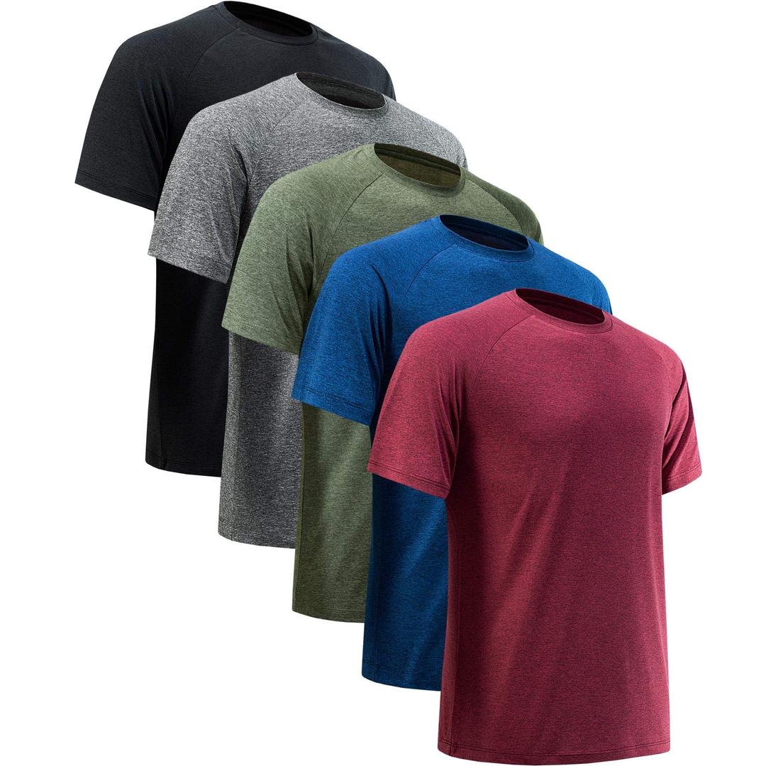 MCPOROWorkout Shirts for Men Short Sleeve Quick Dry Athletic Gym Active T Shirt Moisture Wicking