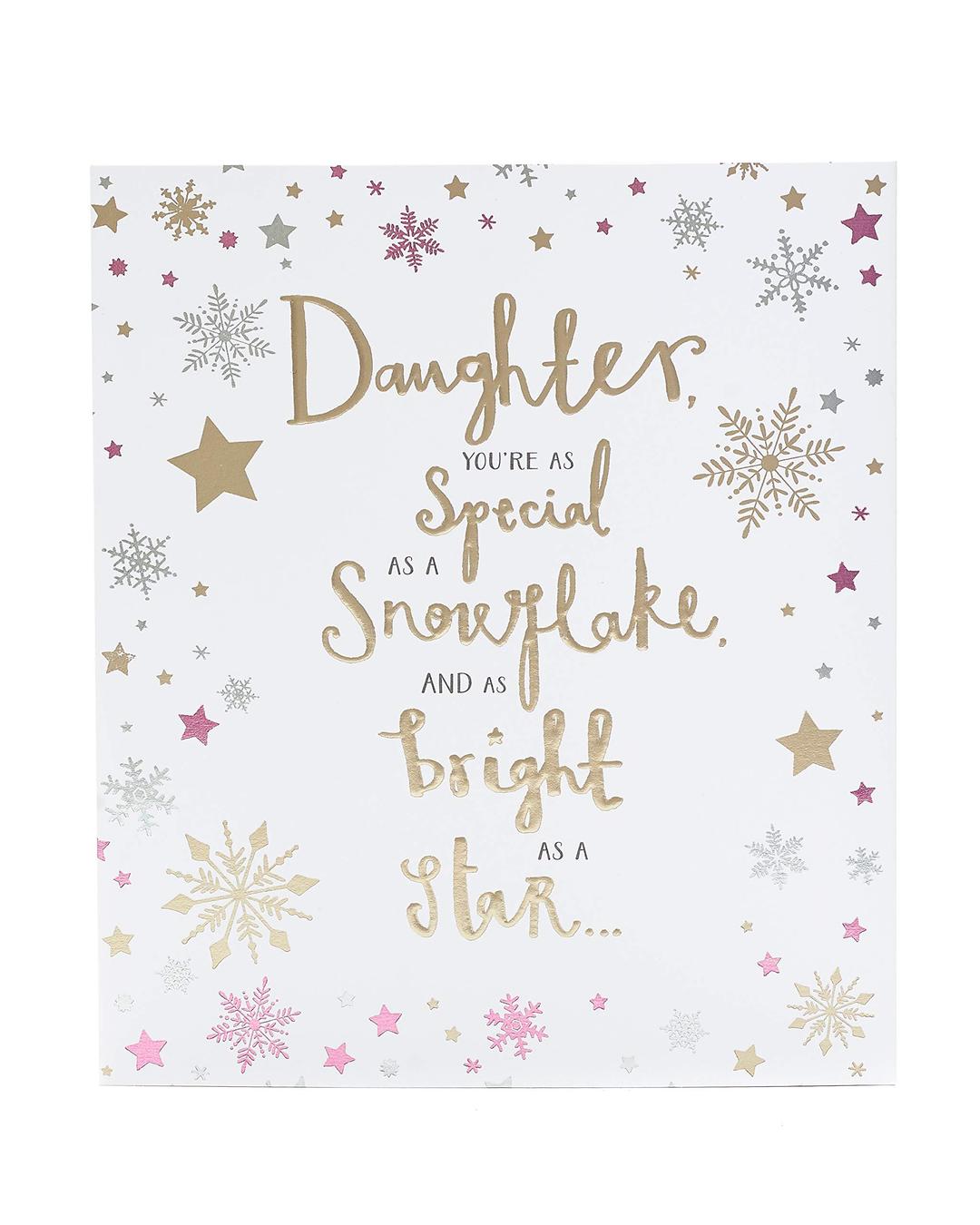 Daughter Christmas Card - Christmas Card for Daughter - Festive Snowflake Design